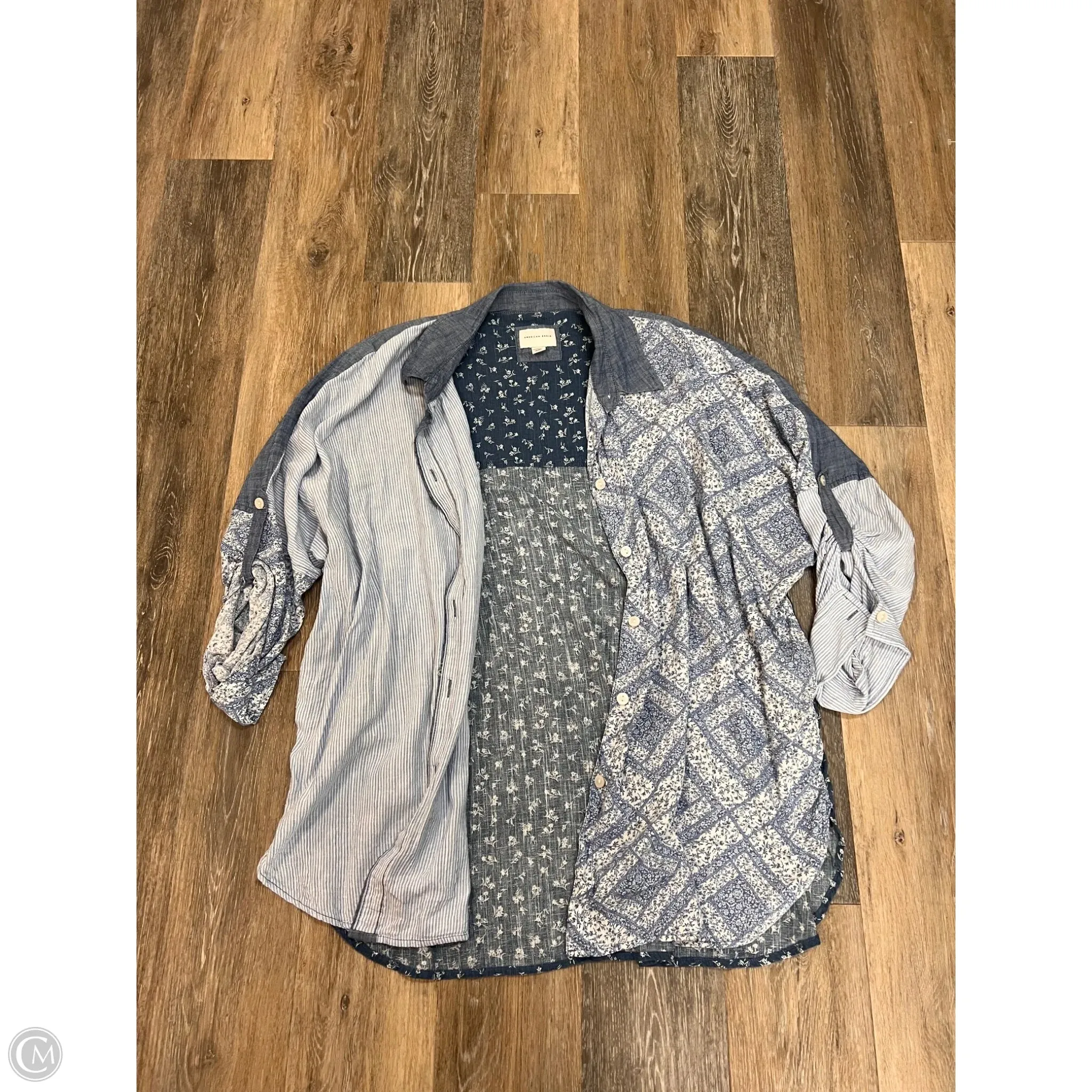 SleevelessOption -Blouse Long Sleeve By American Eagle In Blue, Size: L