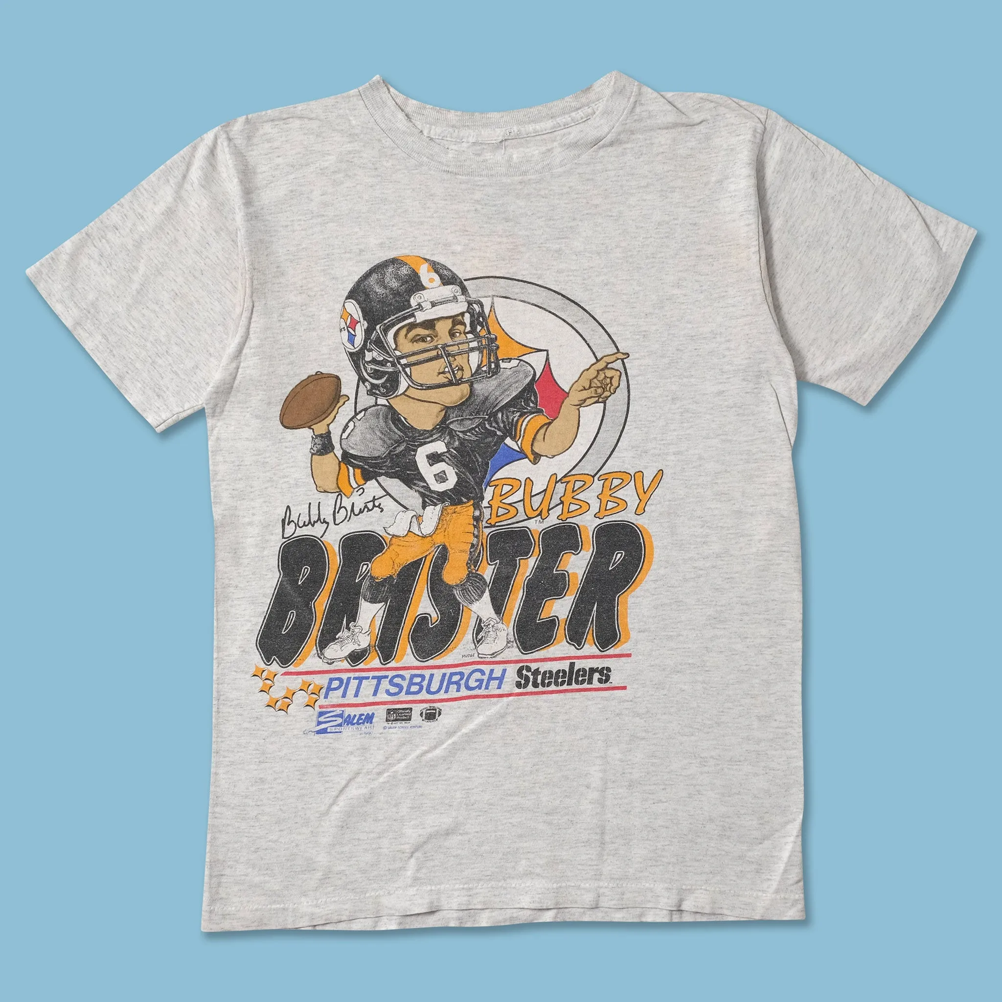 1990 Pittsburgh Steelers Bubby Brister T-Shirt Small Non Restrictive Fit Breathable Fit