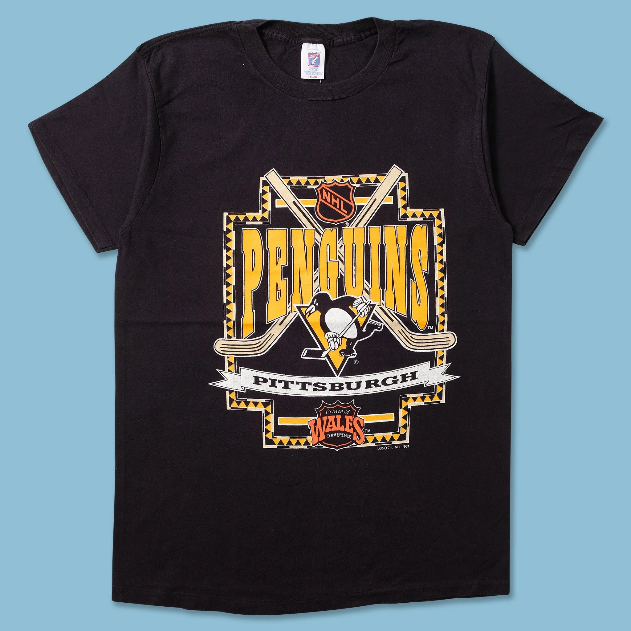 Comfy Apparel Comfort and Breathable 1991 Pittsburgh Penguins T-Shirt Medium