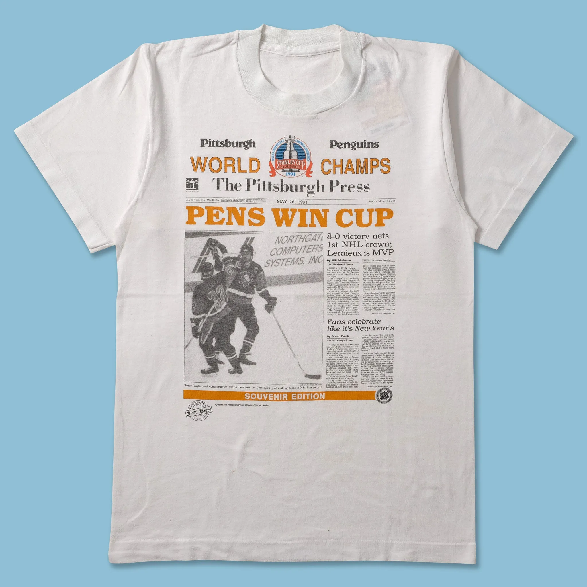 Chic Comfort Trendy Look 1991 Pittsburgh Penguins T-Shirt Small