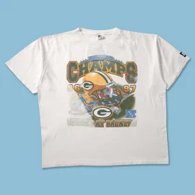 1997 Starter Greenbay Packers T-Shirt XLarge Side Vent Design AllWeatherComfort