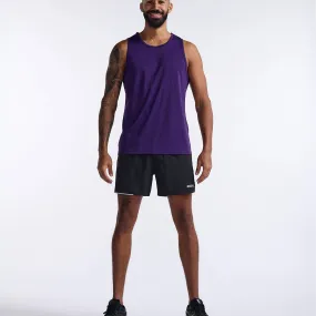 dust resistant Non Binding Waistband 2XU | Men's Aero Tank - Acai/Black Reflective