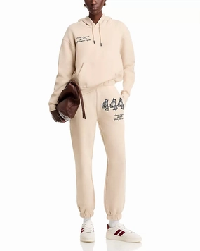 444 Hoodie And Sweatpant Set In Cream Multi Directional Stretch