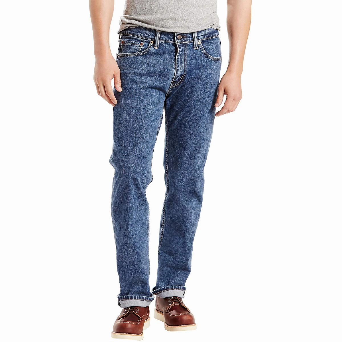 Crosshatch Stitching 505 Mens Denim Cotton Straight Leg Jeans