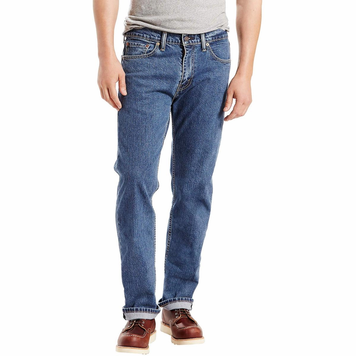 Style Appropriate Multi Layer Knee Reinforcement 505 Mens Denim Cotton Straight Leg Jeans
