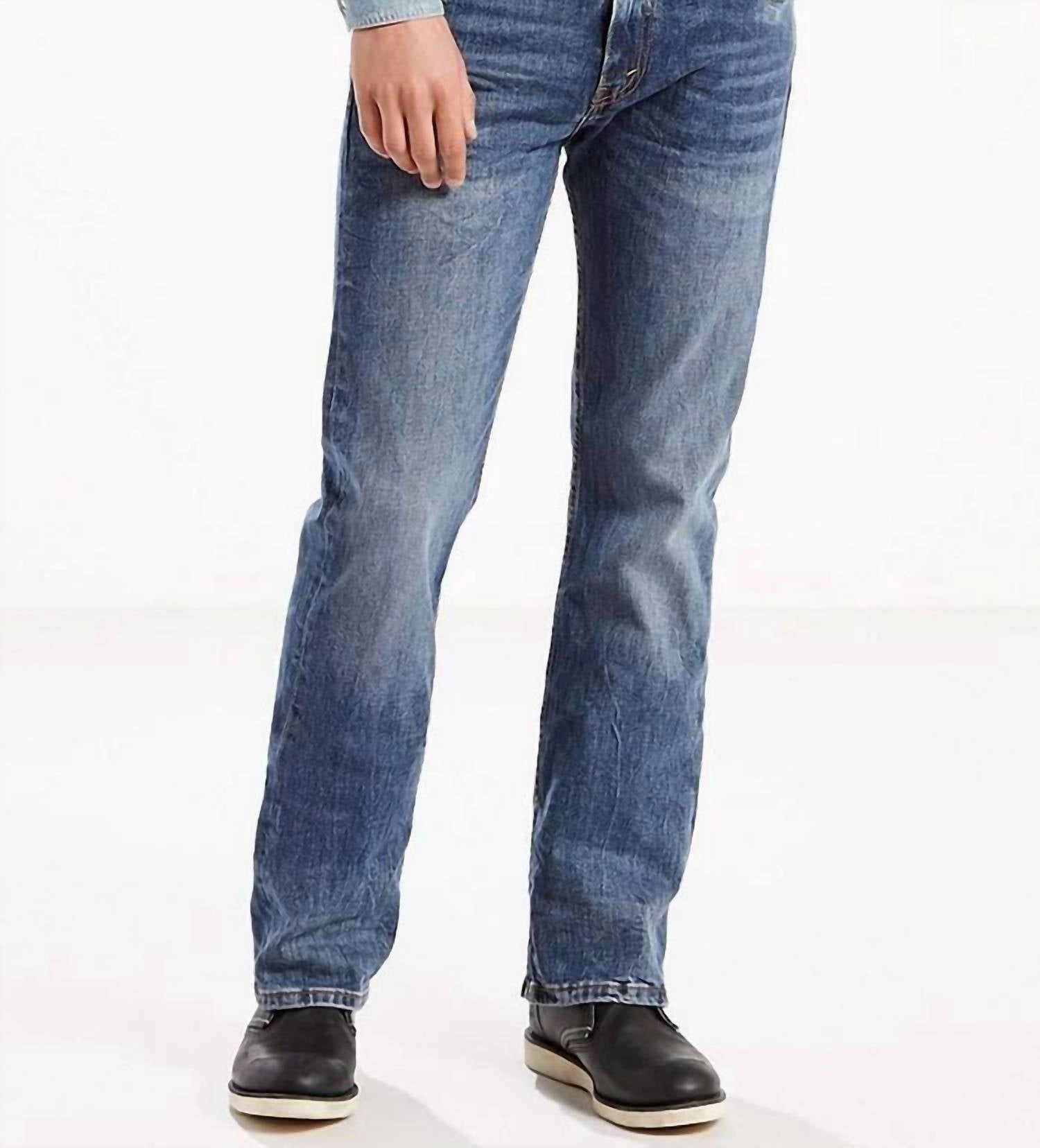 527 Slim-Fit Boot-Cut Stone Wash Jeans In Medium Indigo Style Upgrade