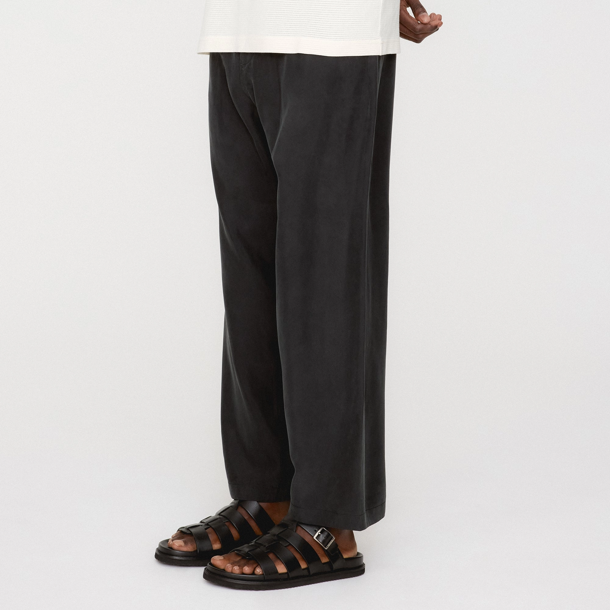 Functional Look &Kin Silk Habotai Grayson Pant - Black
