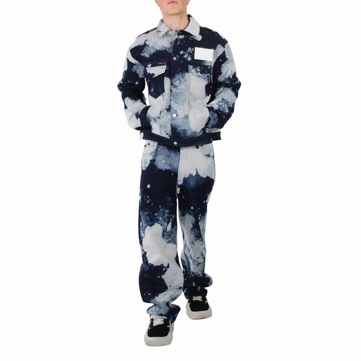 Winter Warmth Festival Outfit Outdoor Adventure A Cold Wall Bleach Wash Wide-Leg Jeans
