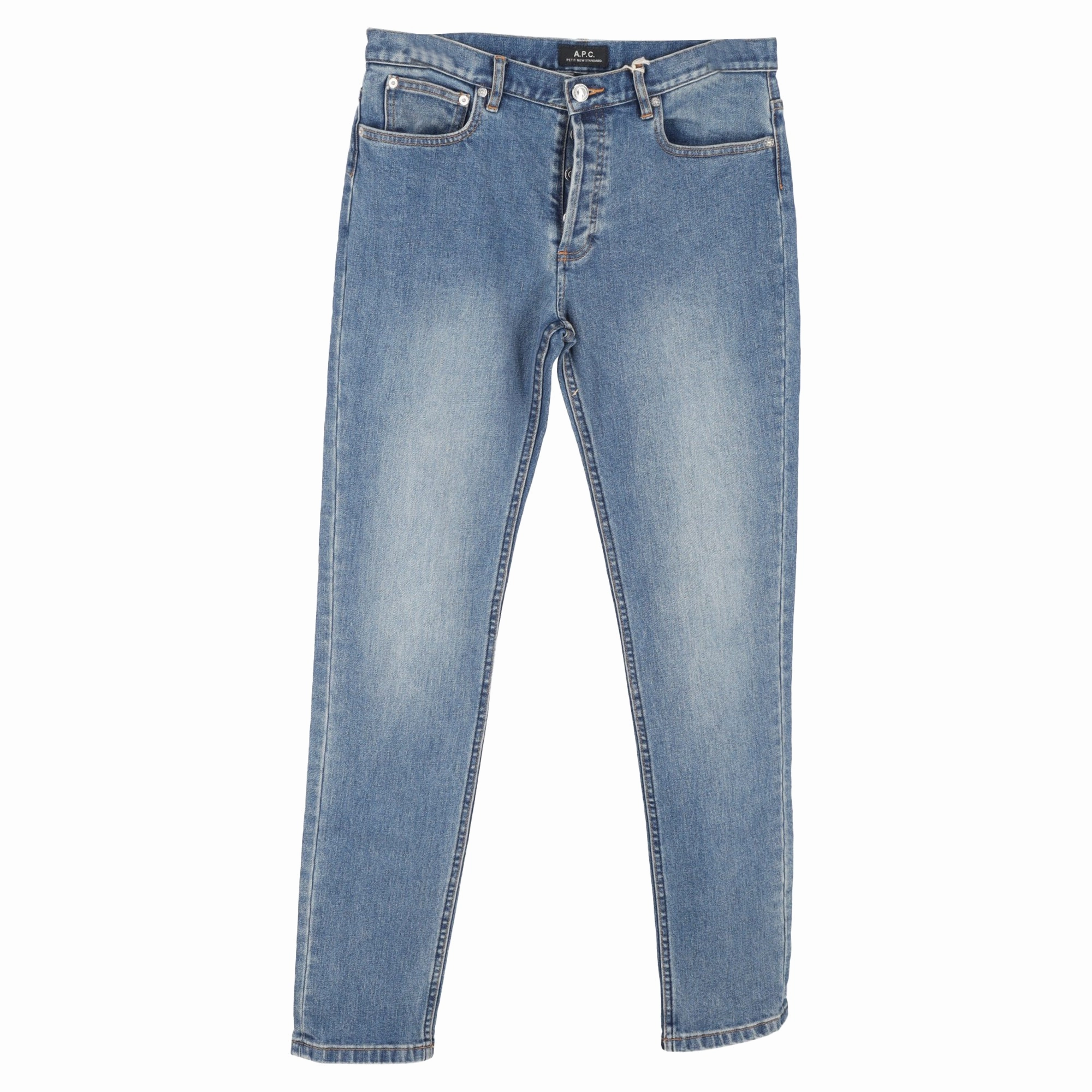 A.P.C. Slim Fit Jeans in Blue Cotton Denim Timeless Option Go To Outfit