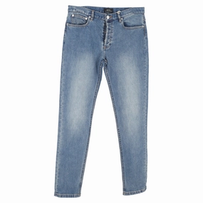 A.P.C. Slim Fit Jeans in Blue Cotton Denim Timeless Option Go To Outfit