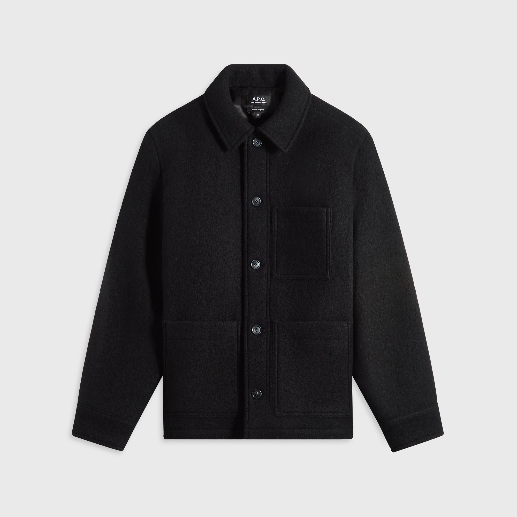A.P.C. Veste Emile Logo Outerwear - Black Windproof Hood Thermoregulating Lining