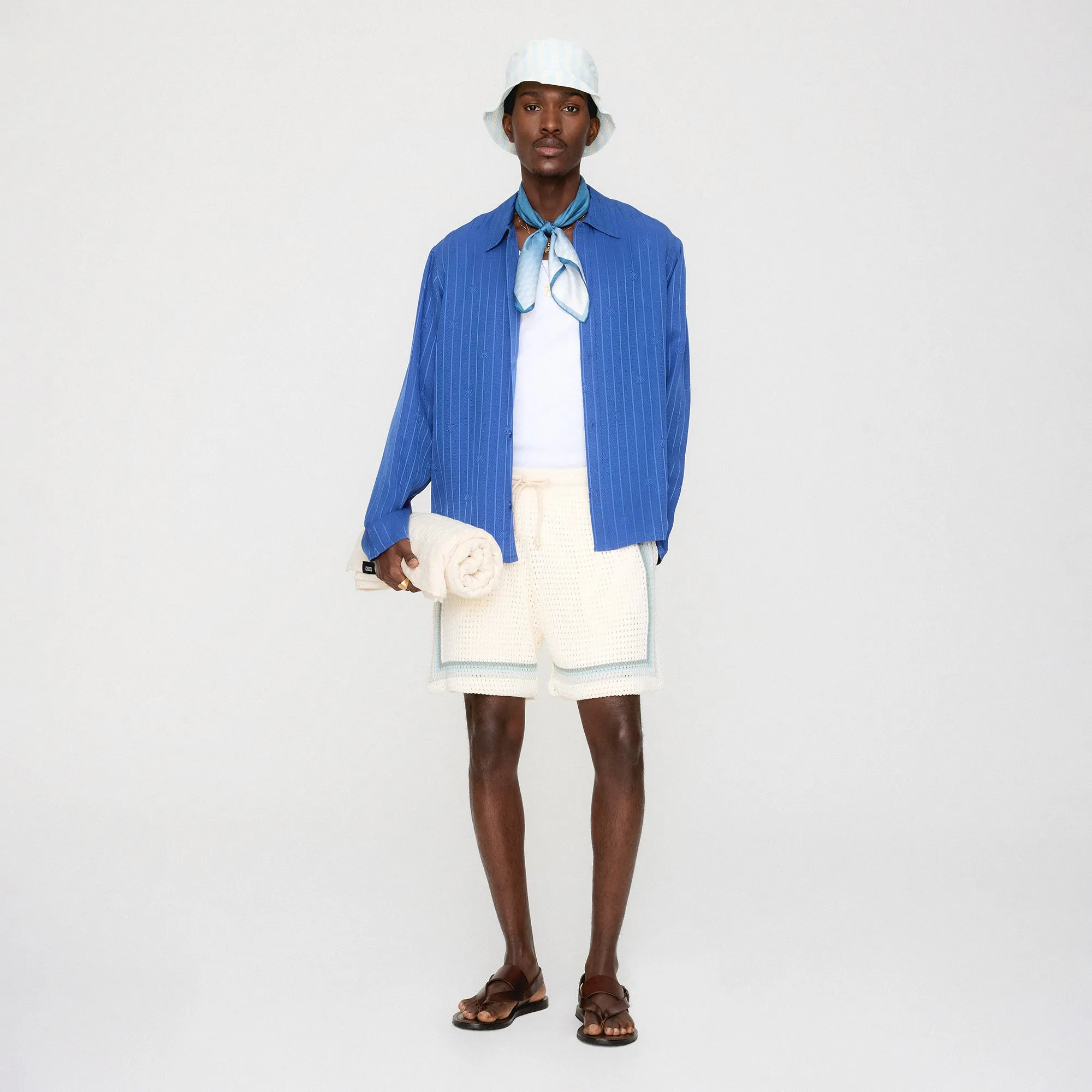 Kith Crest Logo Boxy Collared Overshirt - Bow Casual Hangout Embroidered Logo