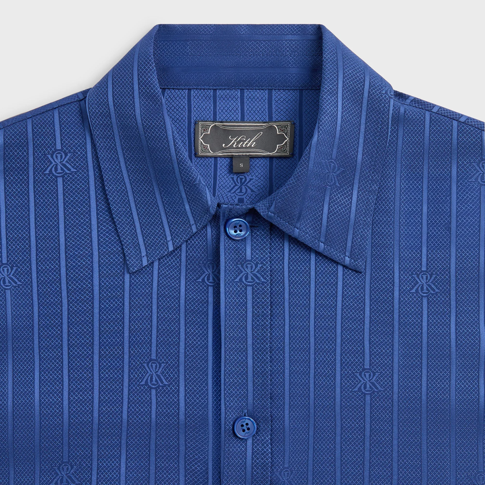 Lightweight Layers Kith Crest Logo Boxy Collared Overshirt - Bow