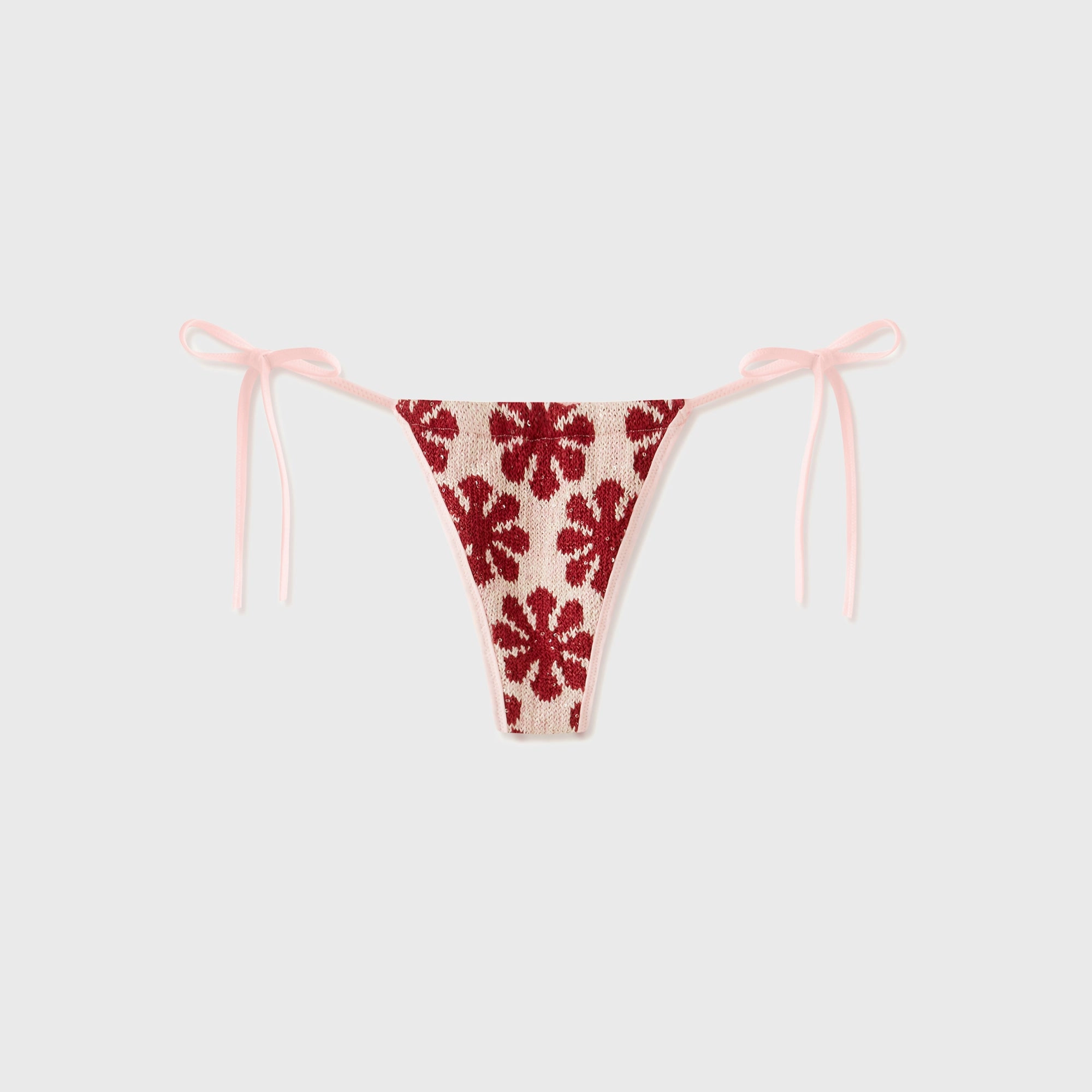 Streamlined Cut Asta Resort Lio Jacquard Bikini Bottom - Pink Delilah