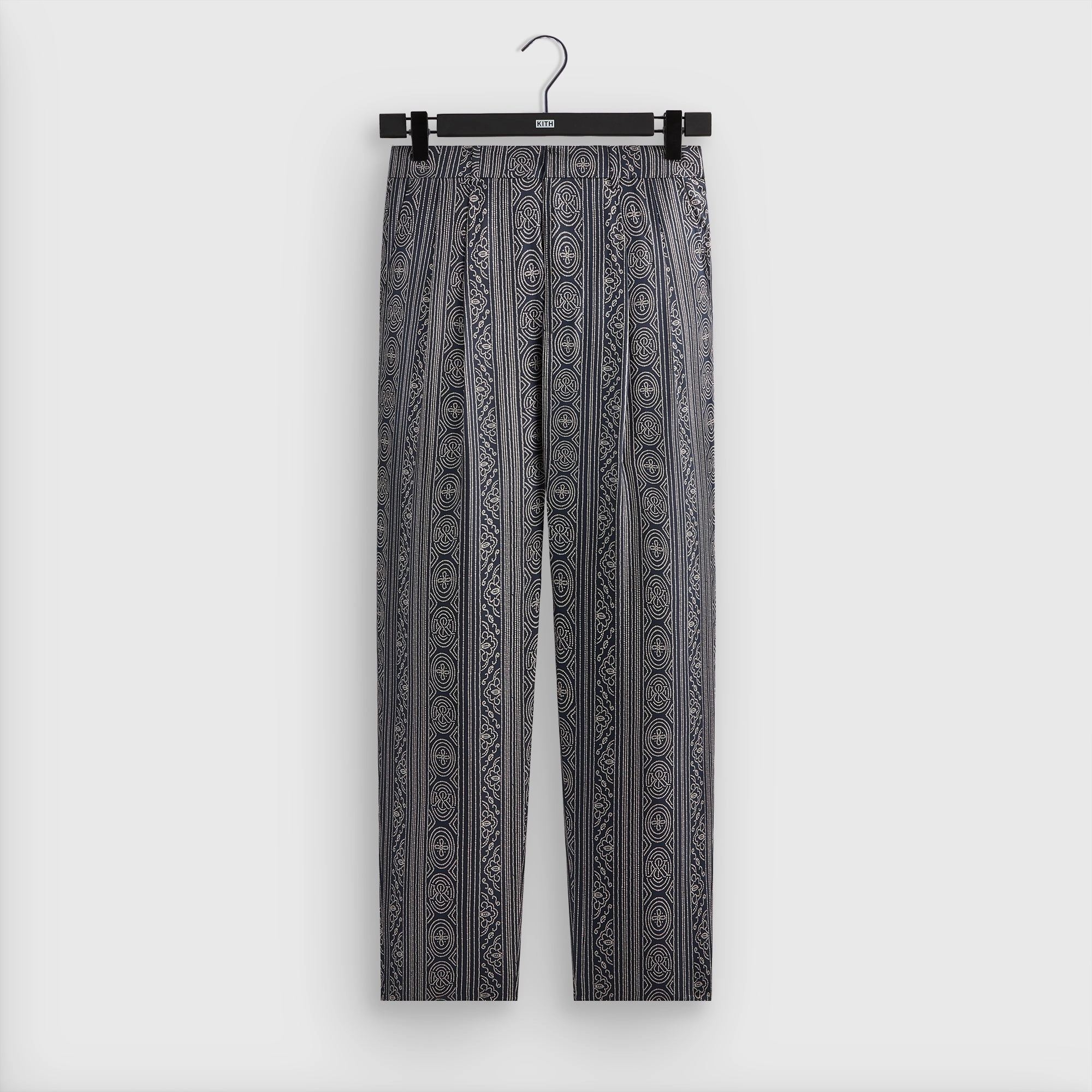 TailoredSilhouette Airy Feel &Kin Batik Stripe Pleated Ari Trouser - Nocturnal