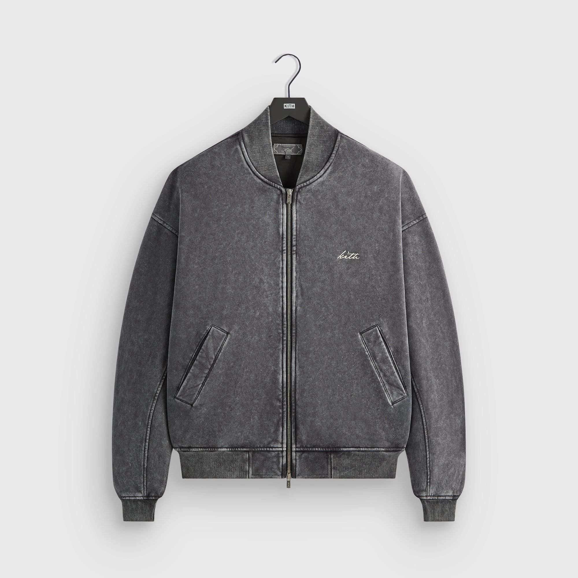 snag resistant Kith Antique Wash Avery Bomber Jacket - Black