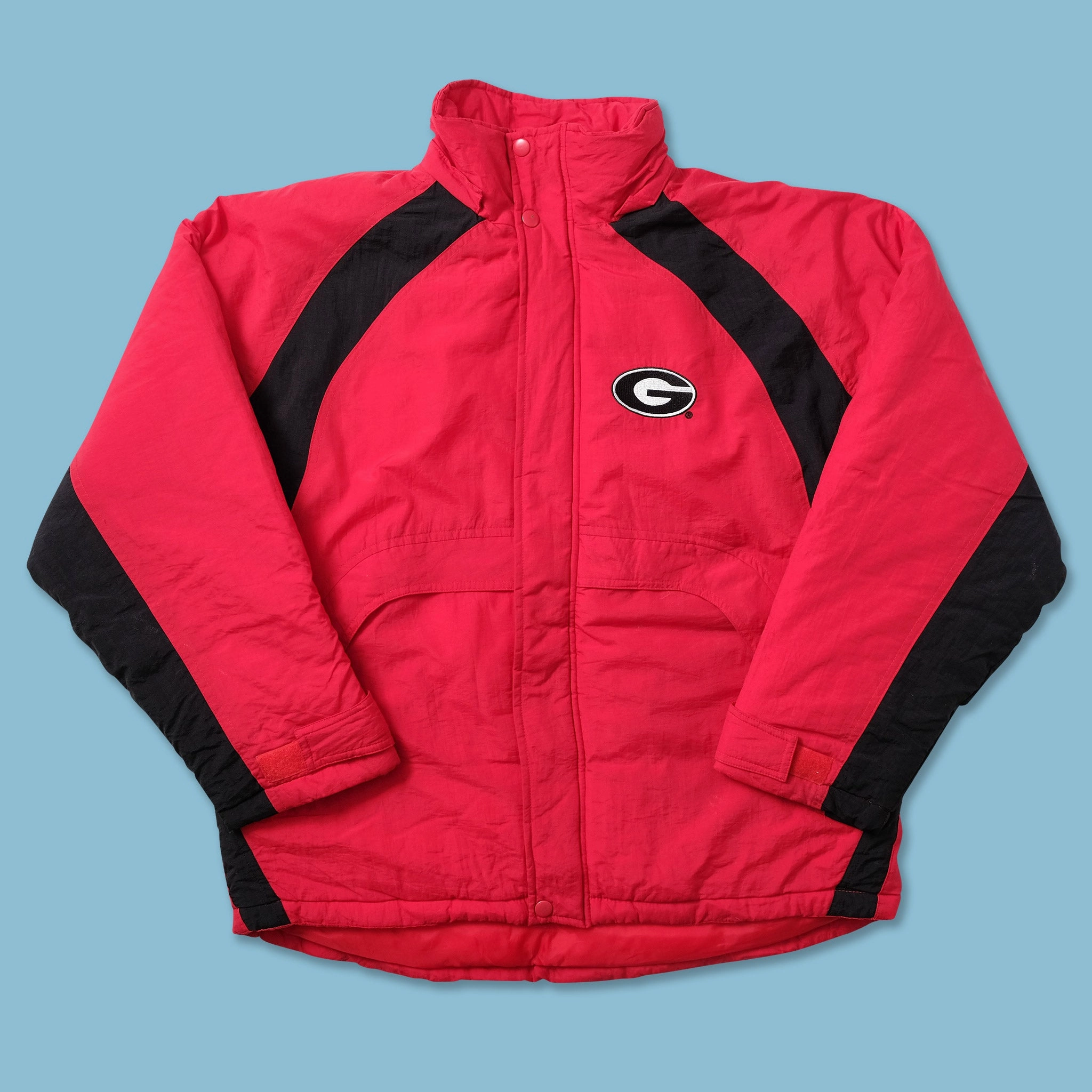 Lightweight Feel Adjustable Detachable Hood Vintage Starter Georgia Bulldogs Padded Jacket Small