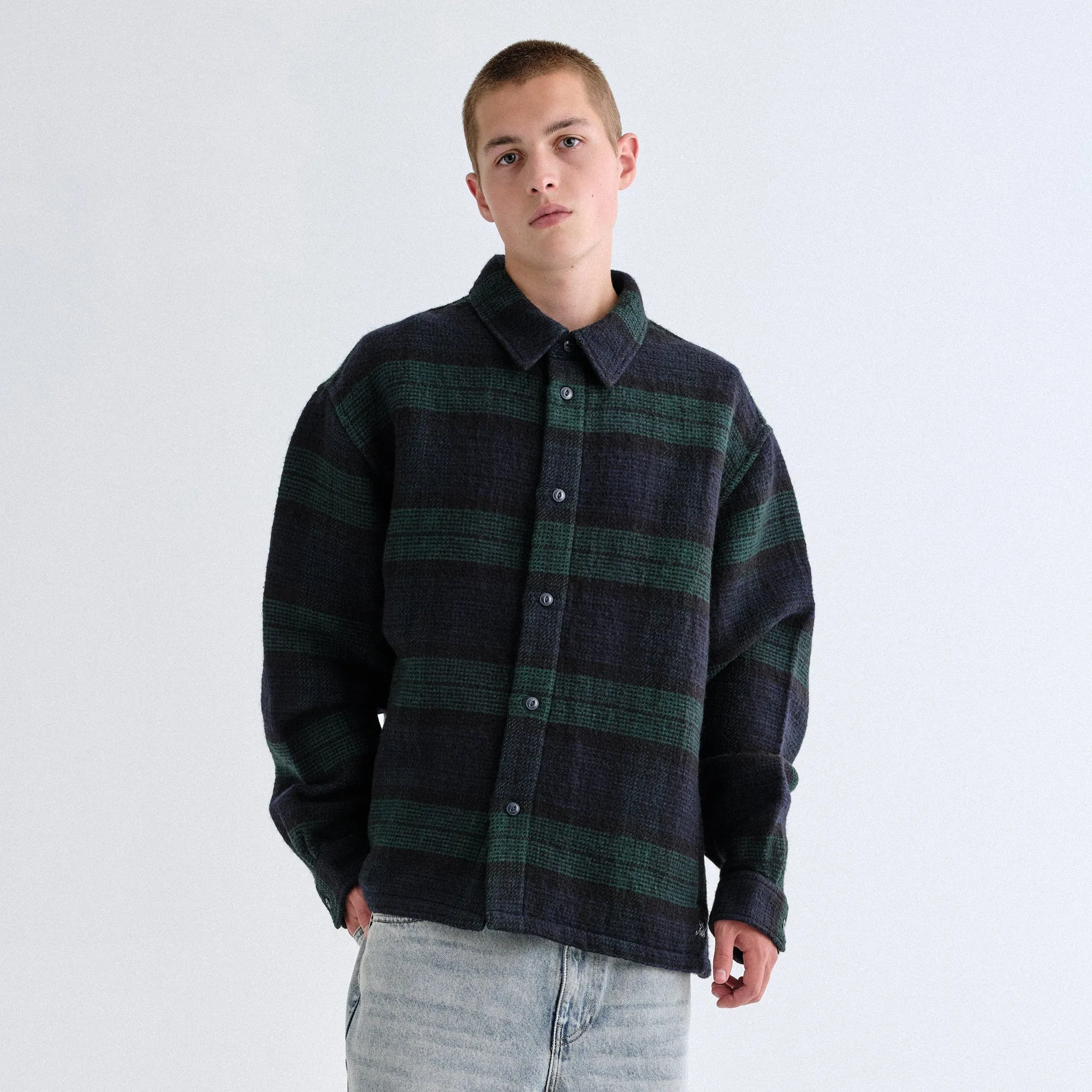 Bamboo Fiber Blend Checkered Print Kith Textured Plaid Isaiah Buttondown - Stadium