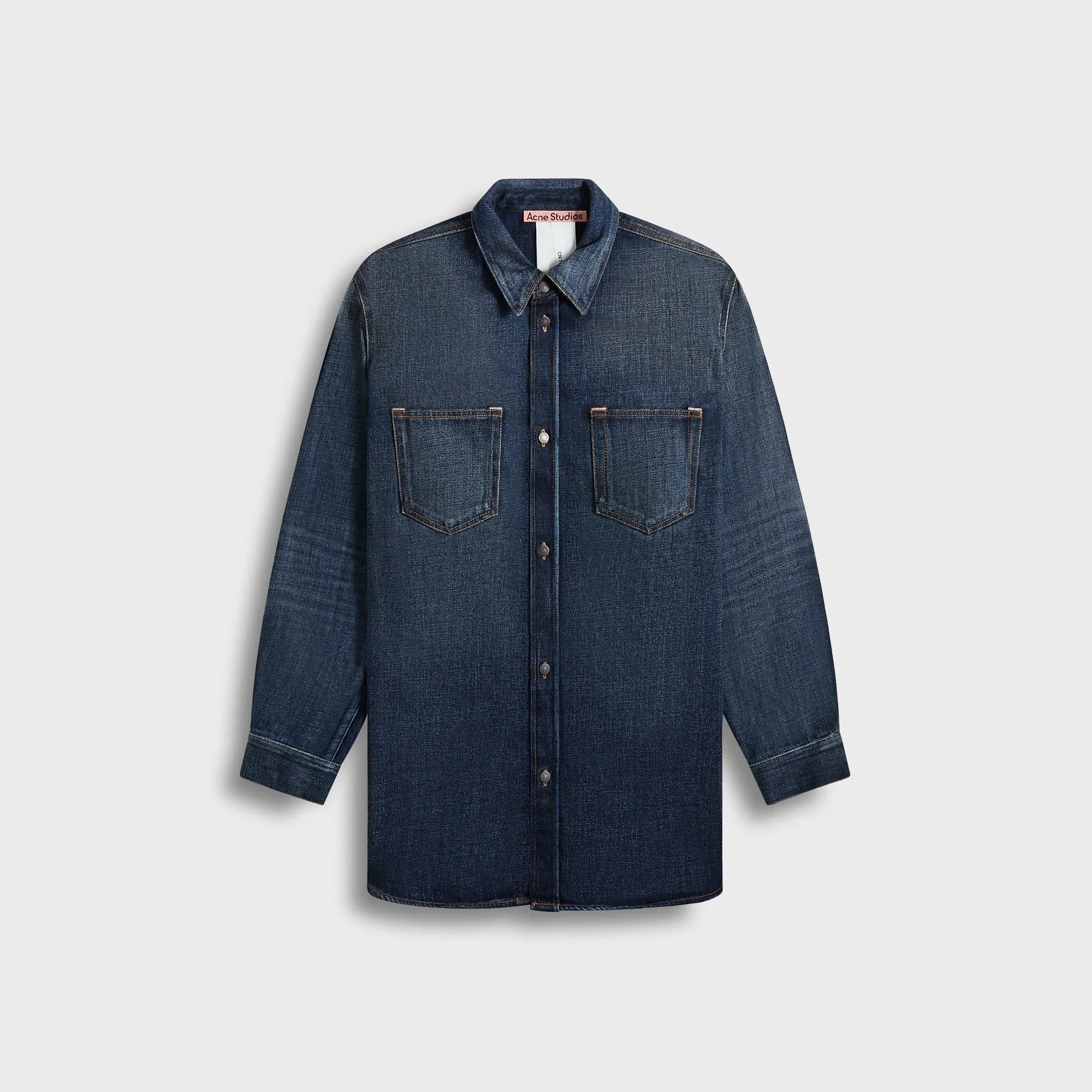 Subtle Print Athletic Look Acne Studios Shirt - Dark Blue