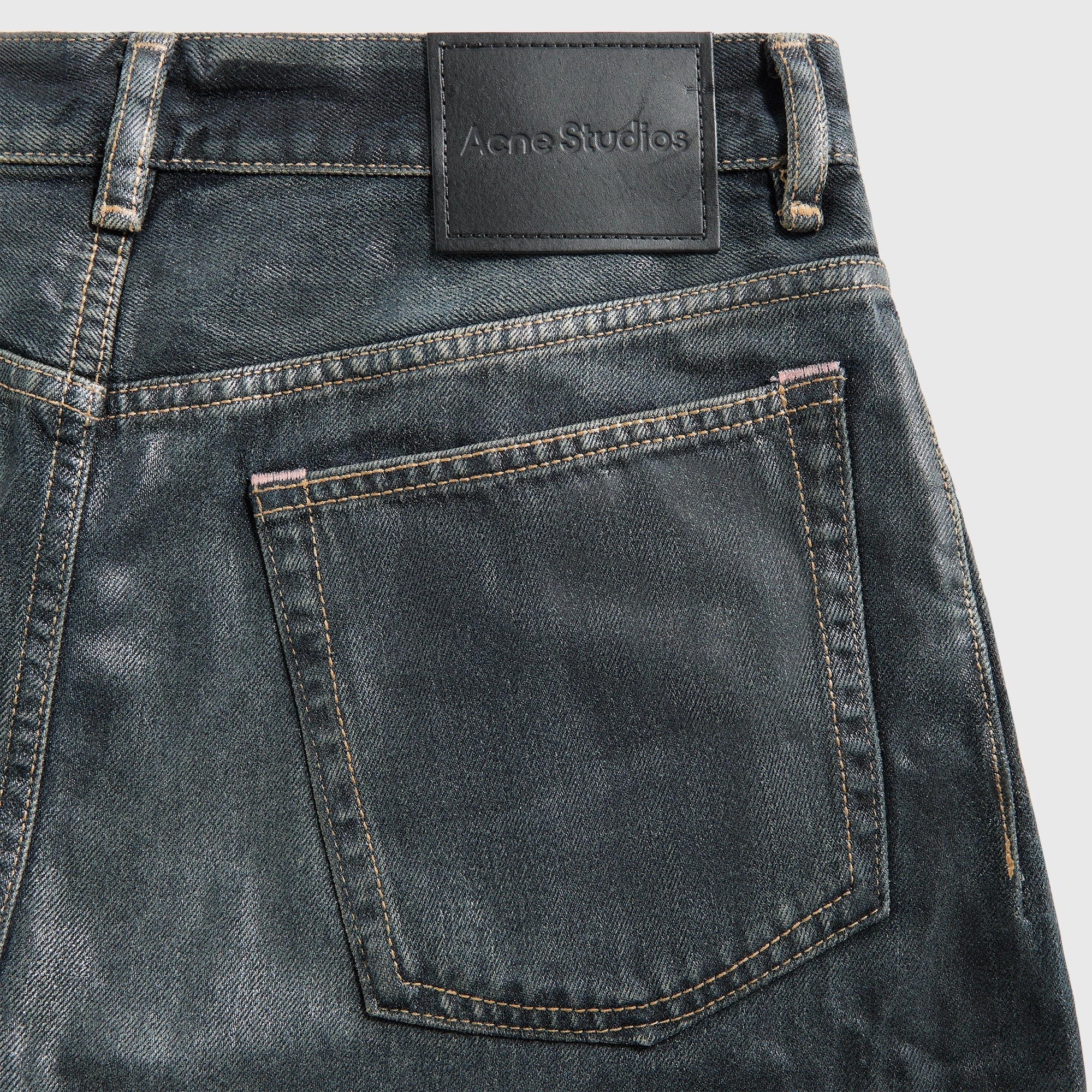 Acne Studios 2006M Jeans ?C Glossy Black Lockstitch Construction