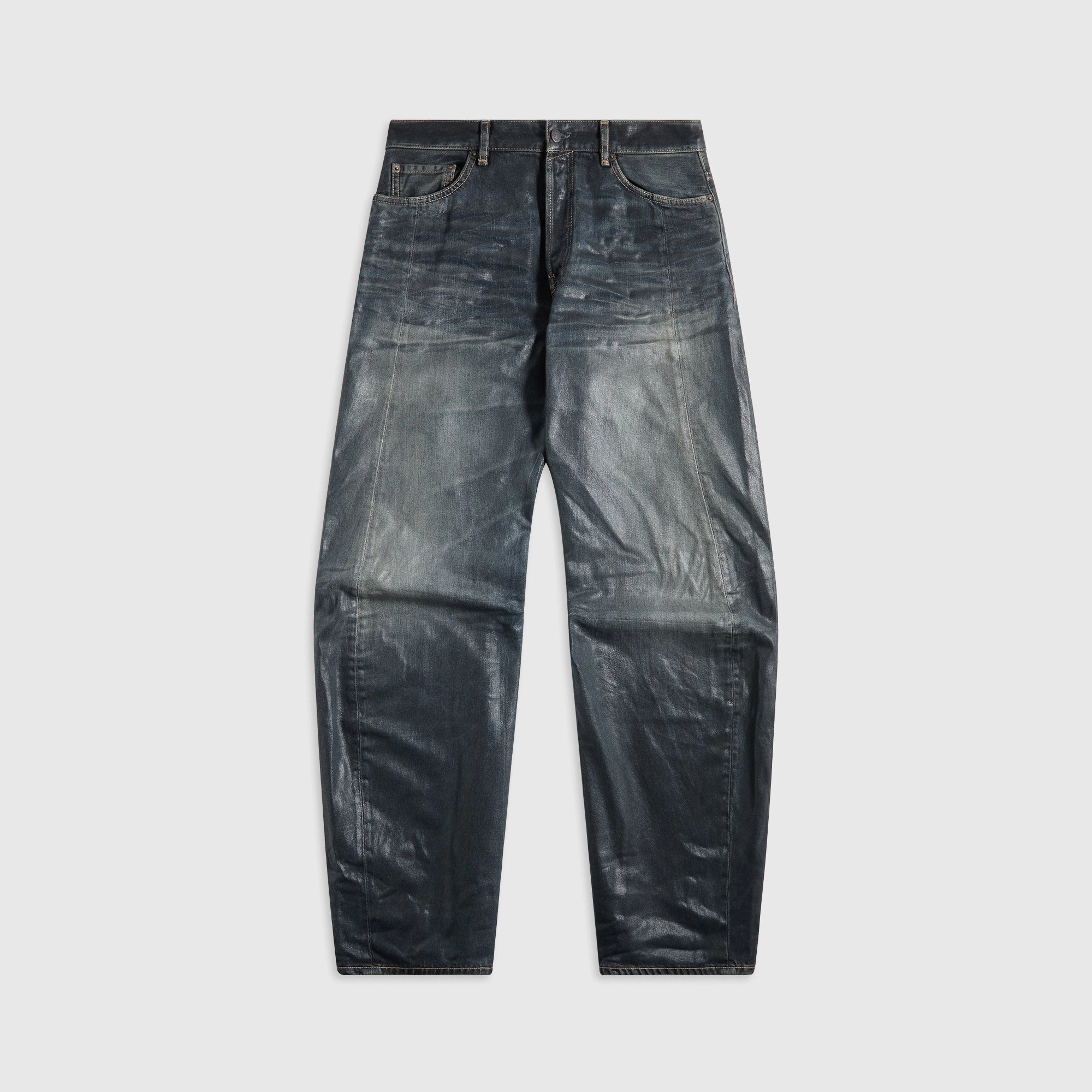 Acne Studios 2006M Jeans ?C Glossy Black Evening Stroll Comfy Softened Lining