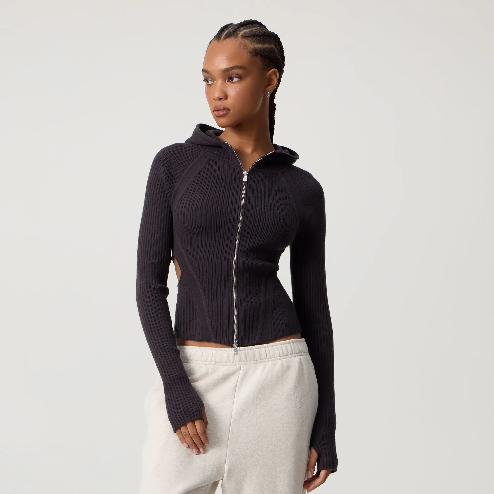 Kith Women Mina Backless Sweater Hoodie - Hematite men