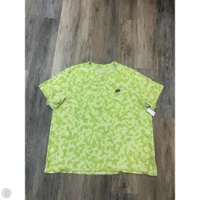 Athletic Top Short Sleeve By Nike Apparel In Green, Size: 3x V-neck Shirt