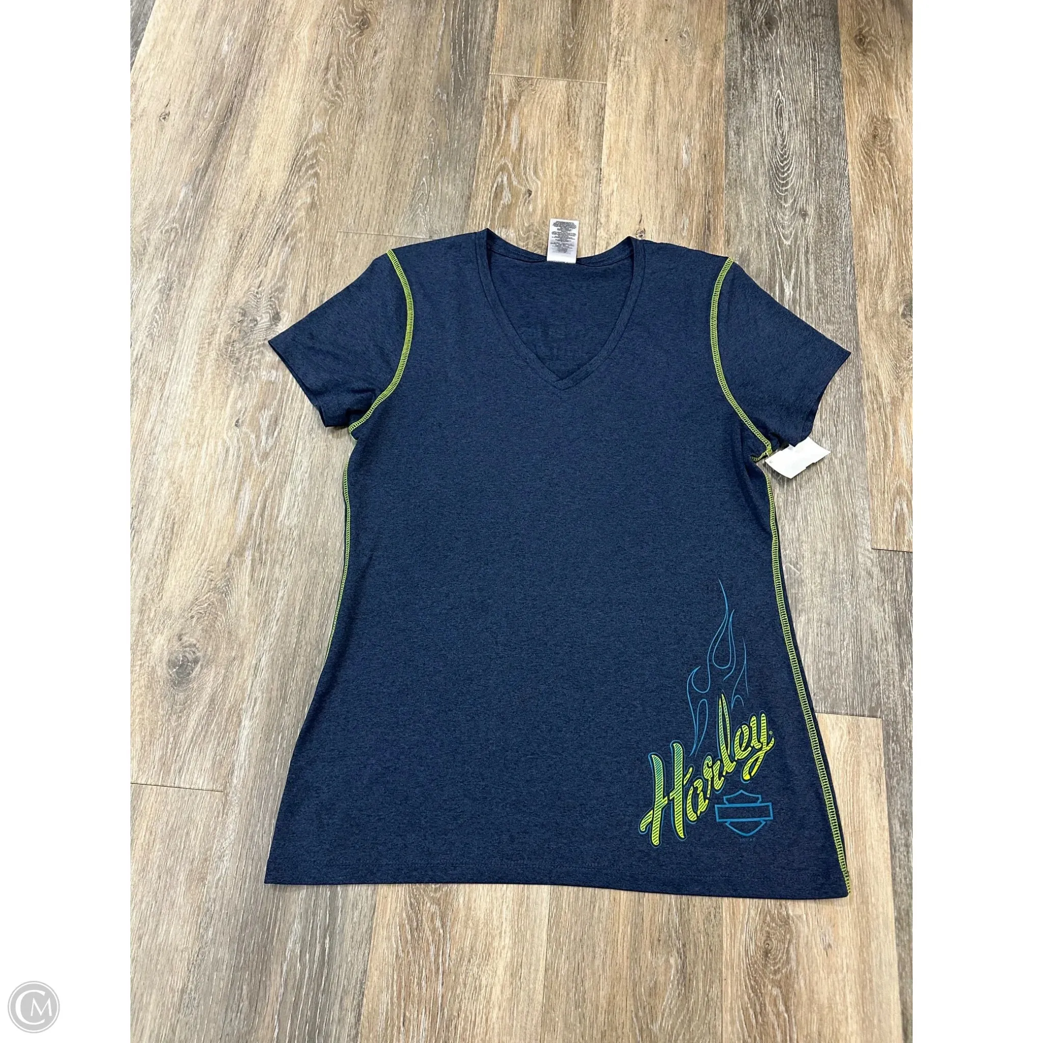 Top Short Sleeve By Harley Davidson In Blue, Size: L Thermal Regulation System
