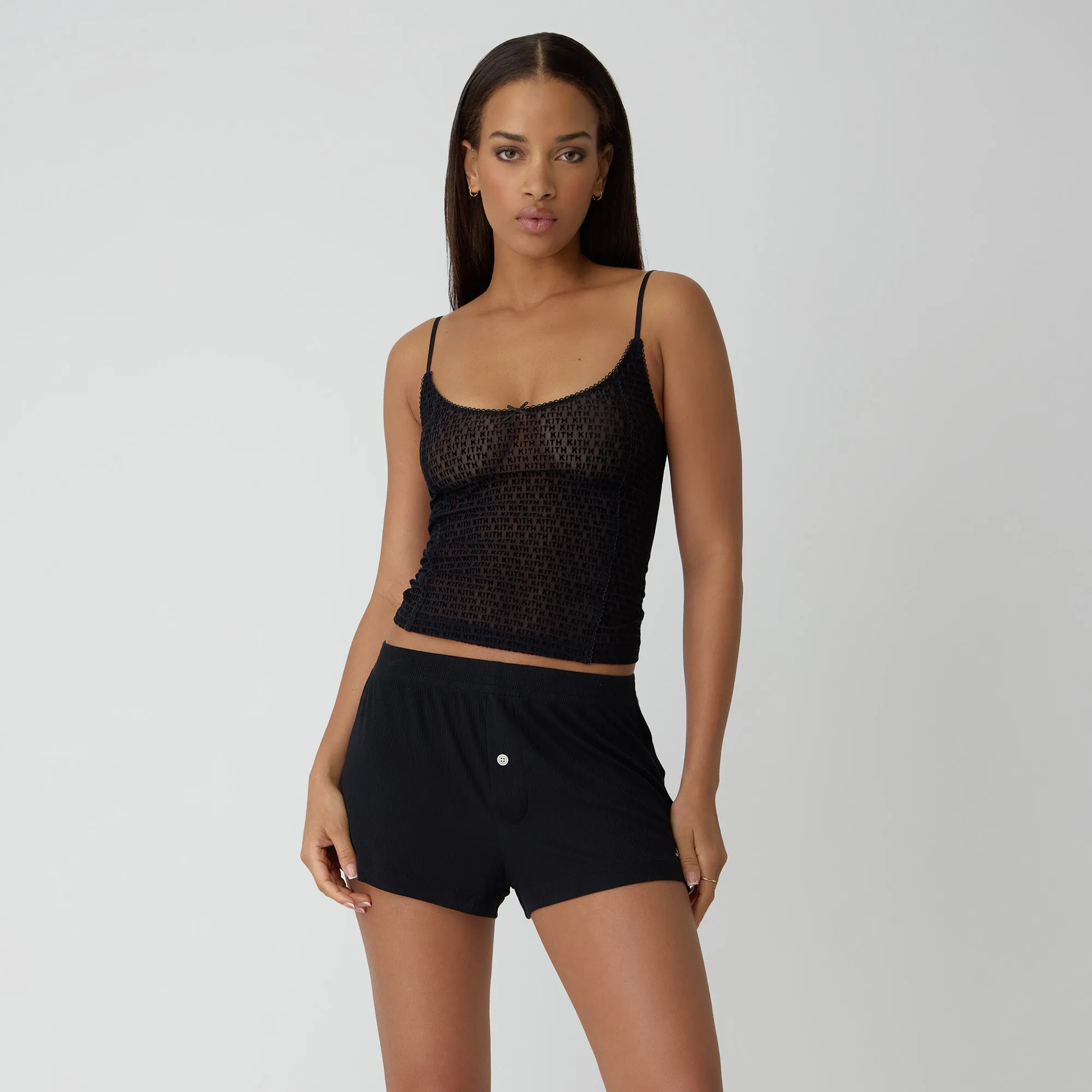 Kith Women Mesh Cami - Black Four Way Stretch Airflow Ventilation