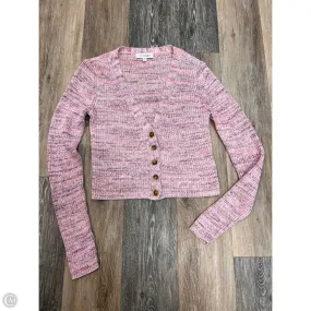 Sweater Cardigan By Intermix In Pink, Size: M RibbedTrim