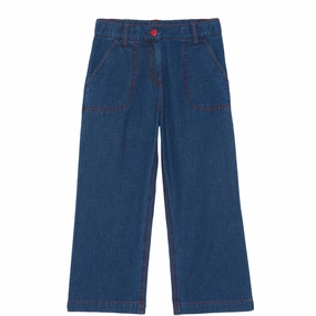 Kid's Raw Denim Trousers In Blue Comfort for All Relaxed Wearable