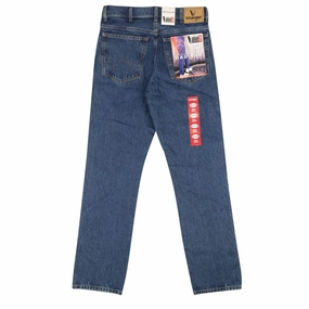 Blue Denim Dad Slim Jeans No Fuss Style