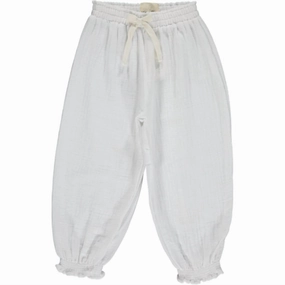 Girl's Isabella Gauze Pants In White Chilly Wear