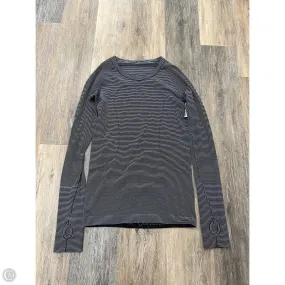 Athletic Top Long Sleeve Crewneck By Lululemon In Black & White, Size: 6 Long Sleeve Tee Structured Shoulder