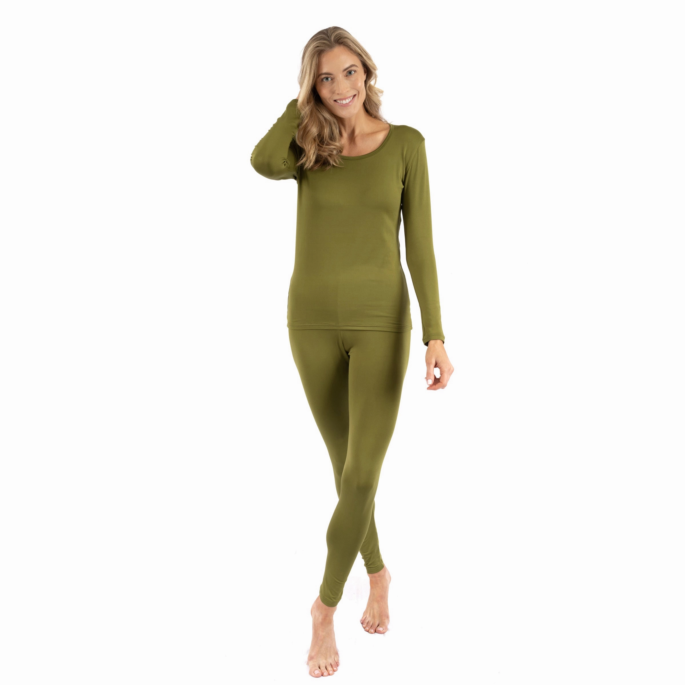 Womens Two Piece Boho Solid Thermal Pajamas Oversized Silhouette Cozy Fleece Lining