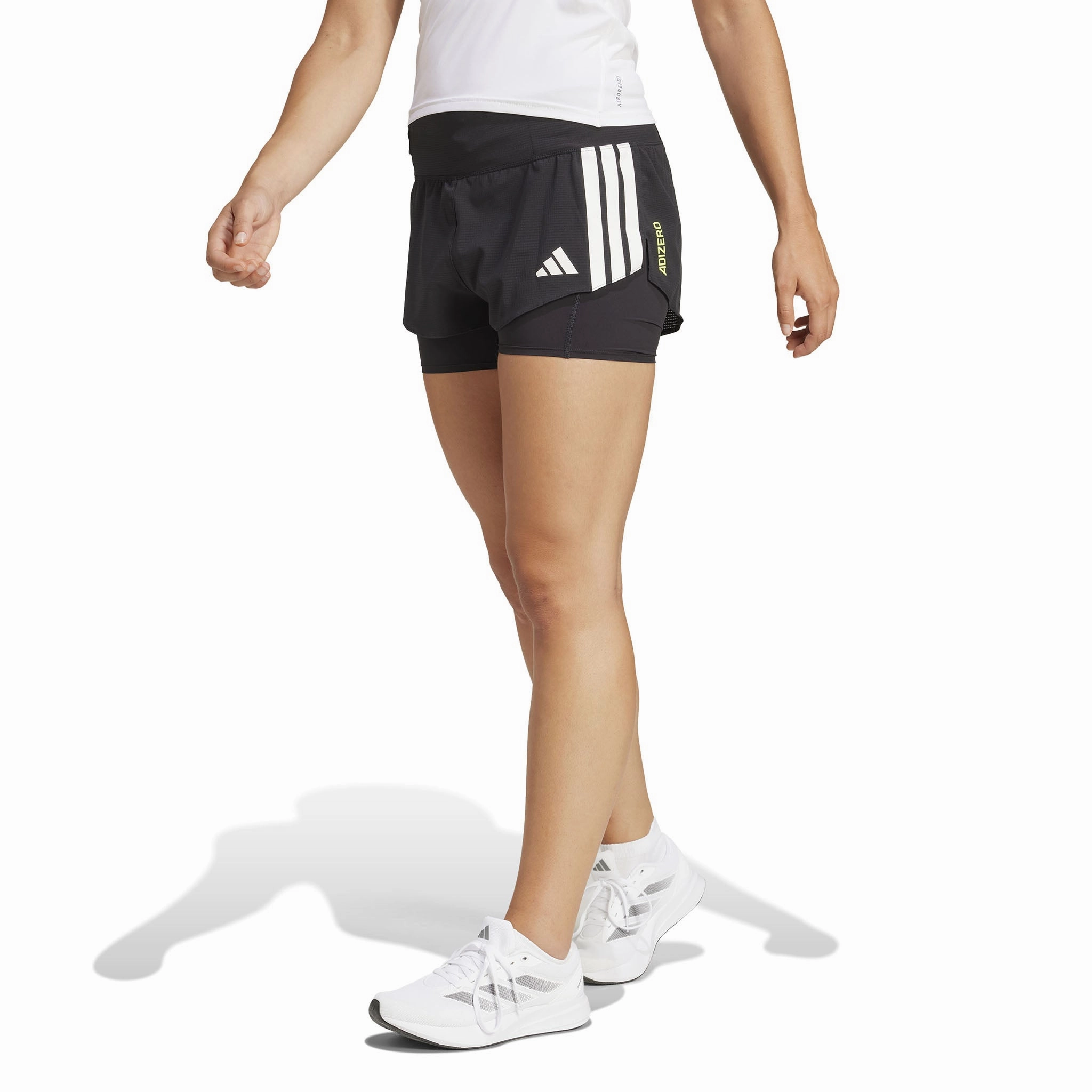 MultiDirectional Flex Zones Ergonomic Articulated Cut adidas | Women's Adizero 2in1 Short - Black