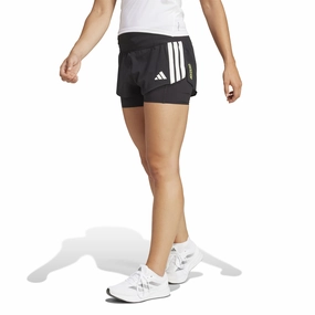 MultiDirectional Flex Zones Ergonomic Articulated Cut adidas | Women's Adizero 2in1 Short - Black
