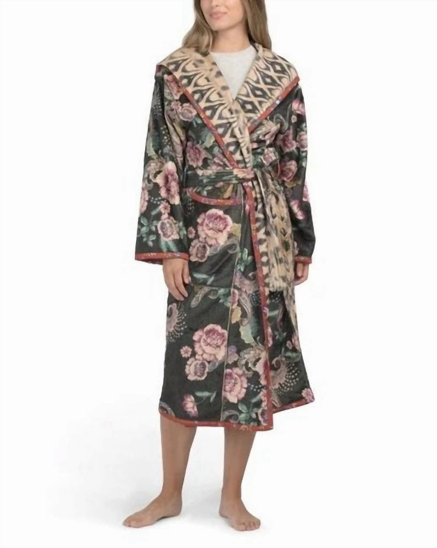 Seamless construction Relaxed fit style Aditi Robe (Reversible) In Camino Serra