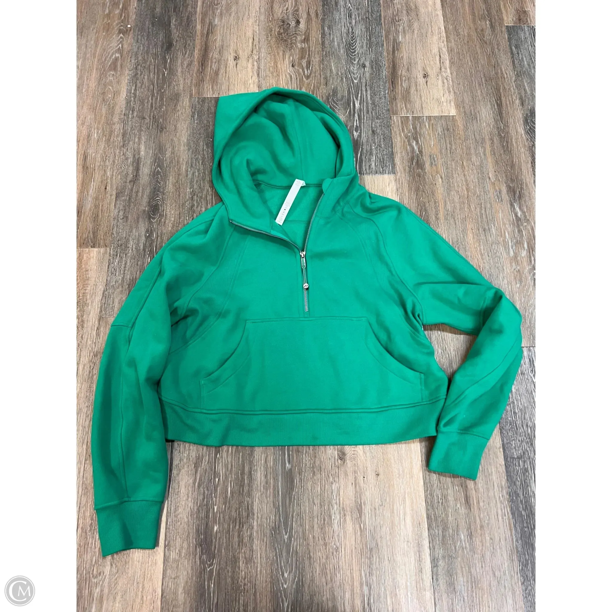 WaterRepellent Coating elegant design Athletic Sweatshirt Hoodie By Lululemon In Green, Size: M/L