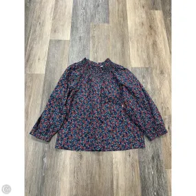 Laser Cut Edges Blouse Long Sleeve By J. Crew In Multi-colored, Size: M
