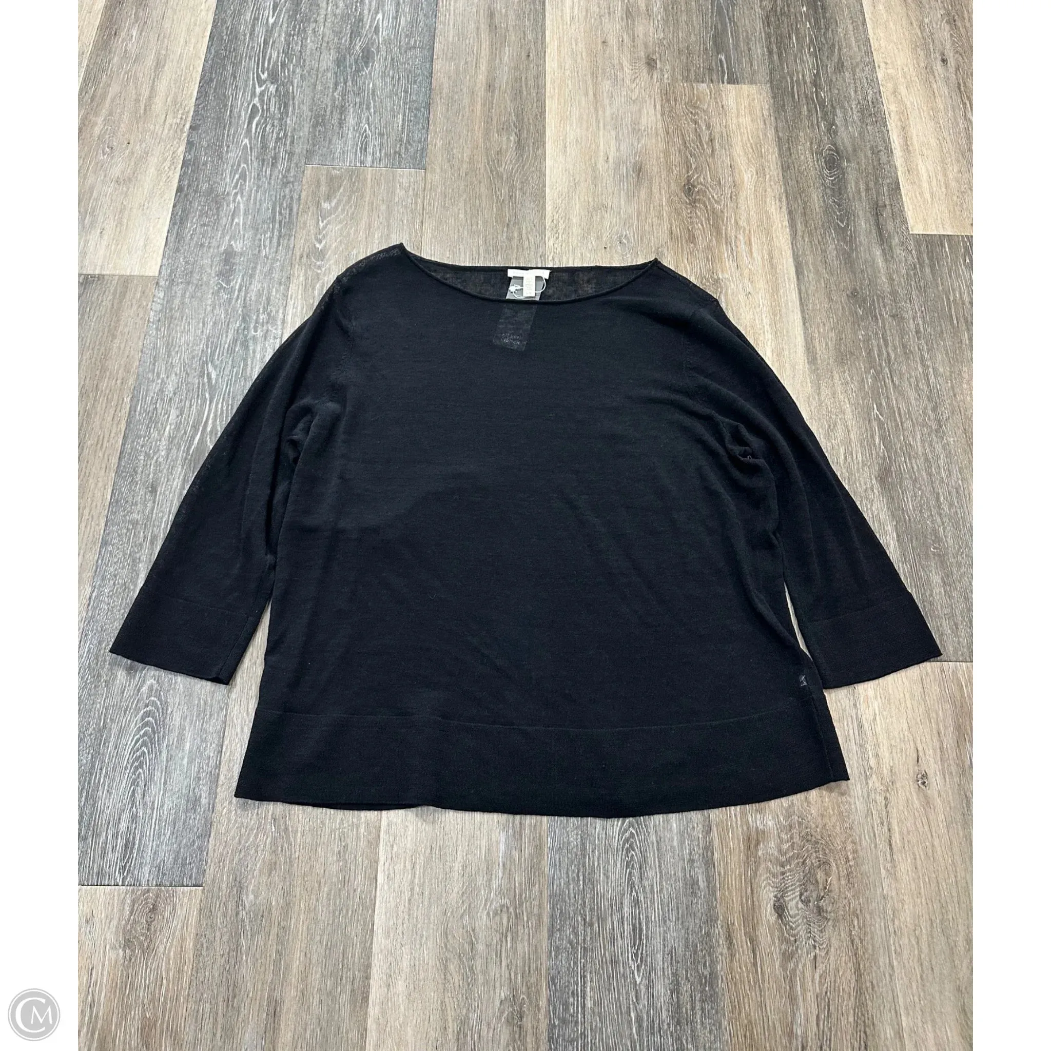 Sweater By Eileen Fisher In Black, Size: L Relaxed Tee Ergonomic Shoulder Cut