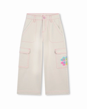 Comfortable Stretch All-Purpose Comfort Billieblush Floral Denim Cargo Pant