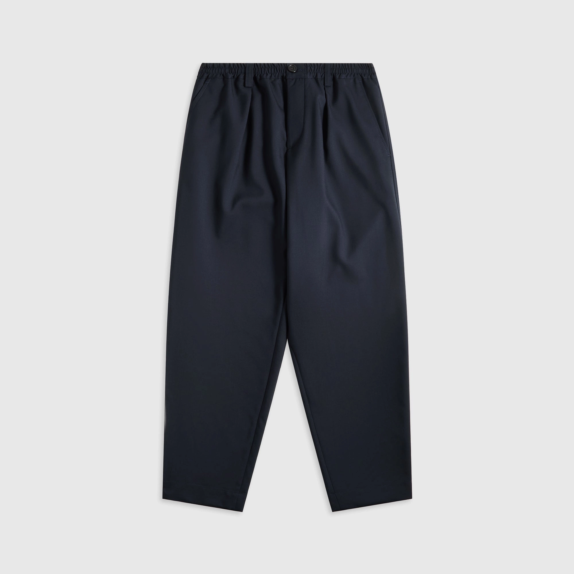 Marni Tropical Wool Cropped Drawstring Trousers - Blue / Black Chilly Layering