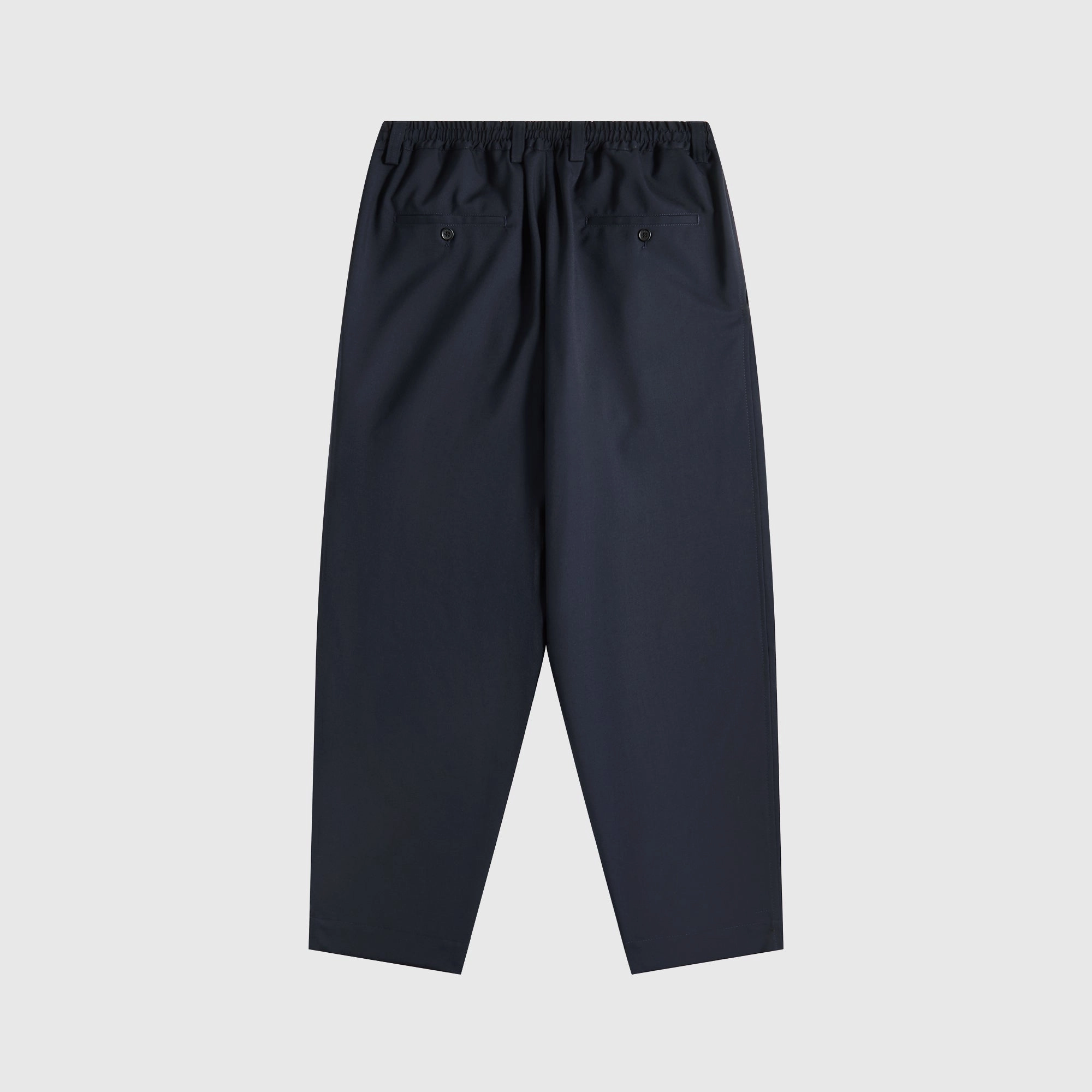 Marni Tropical Wool Cropped Drawstring Trousers - Blue / Black FunctionalZipper Twill Weave Texture