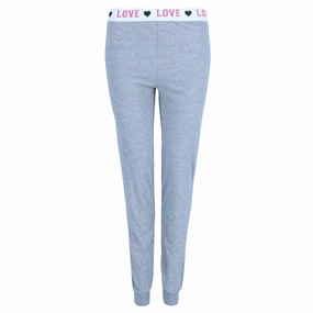 Women's Solid Knit Pajama Pants DoubleStitched Hems Layered Collar