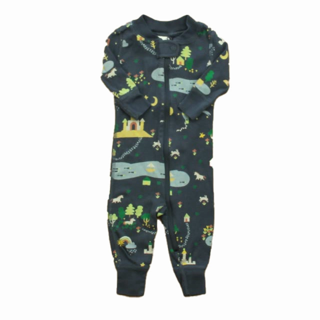 Tagless Comfort Hanna Andersson Boys Blue | Gray 1-piece Non-footed Pajamas