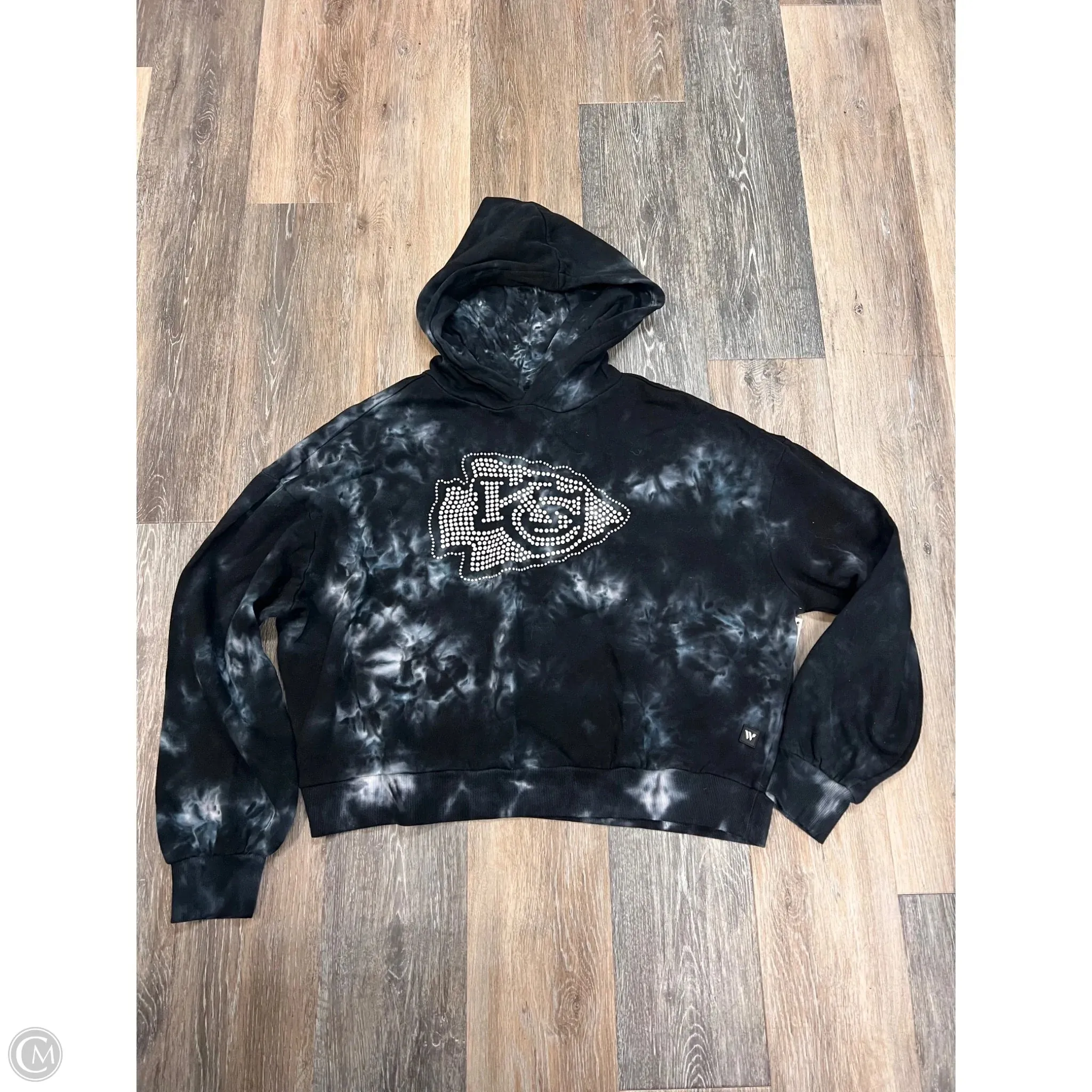 *Sweatshirt Hoodie By Wild Collective In Black, Size: L VNeckReinforcement