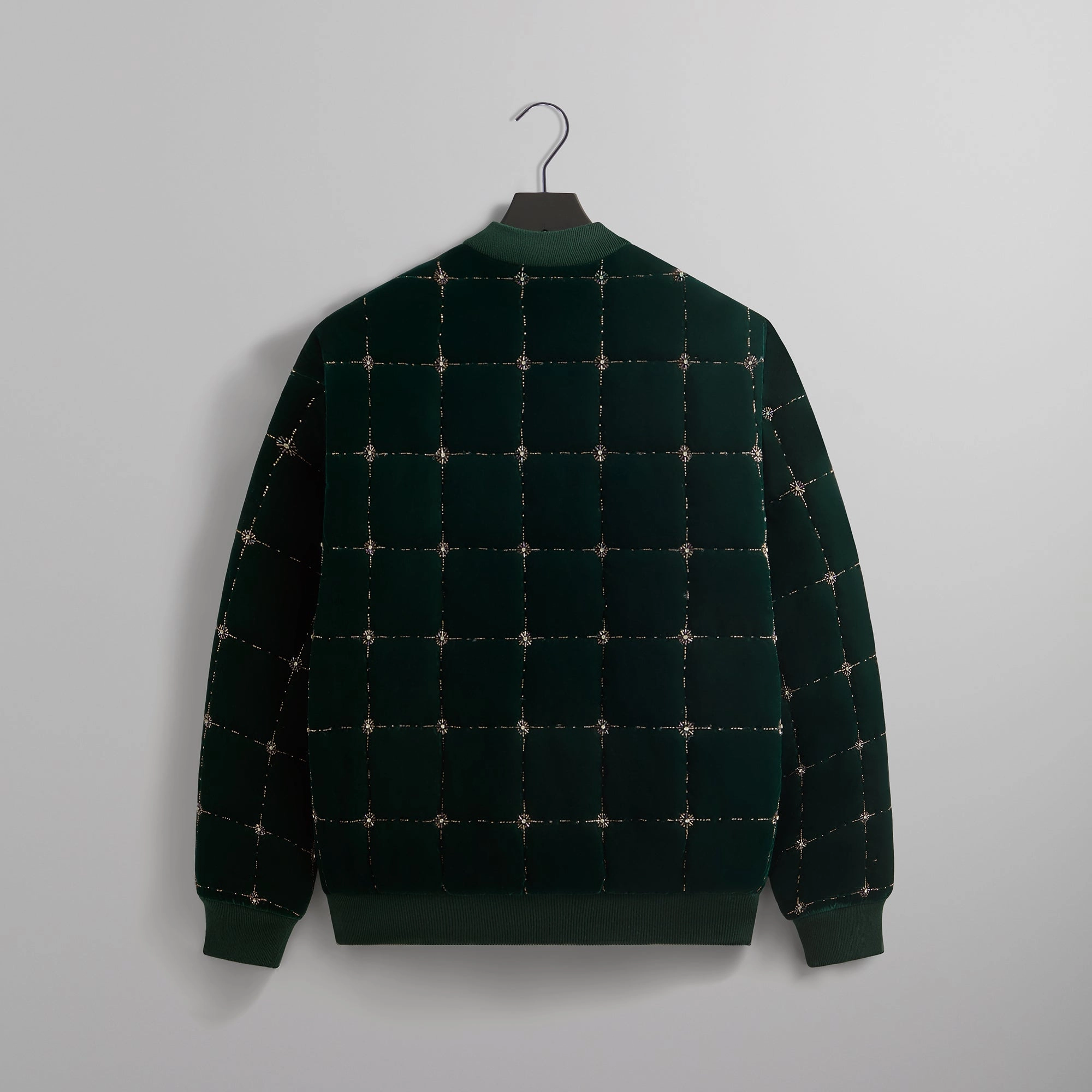 All Day Wear Elasticated Waistband Kith Beaded Velvet Clay Bomber Jacket - Stadium
