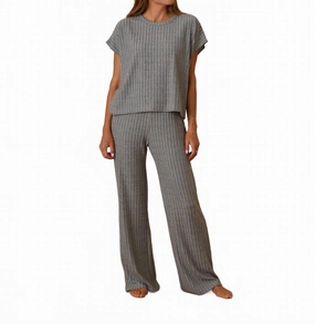 Abrasion Resistant Edges Adult Cozy Cozy Knit Top And Pant Set In Eucalyptus