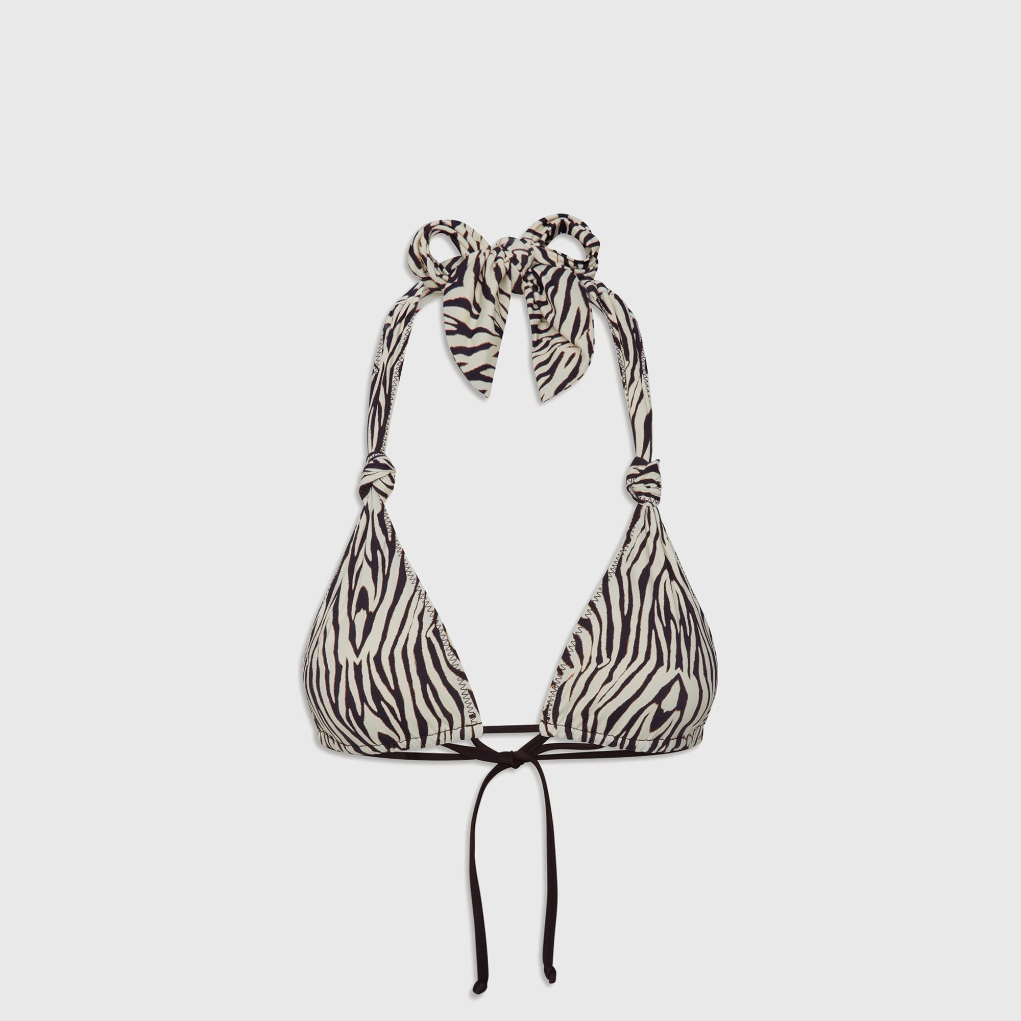 Ergonomic Cut Non Restrictive Cut Frankies Bikinis Kealy Top - Zebra Print